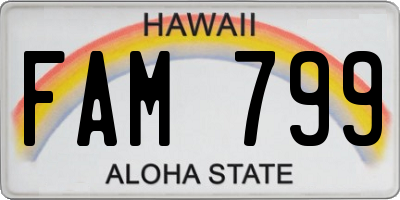 HI license plate FAM799