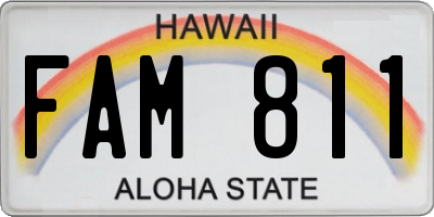 HI license plate FAM811