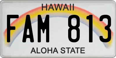 HI license plate FAM813
