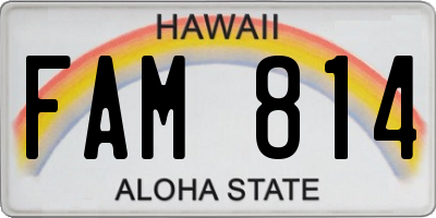 HI license plate FAM814
