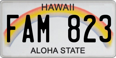 HI license plate FAM823
