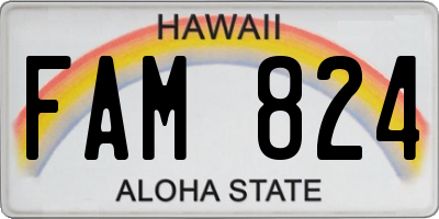HI license plate FAM824