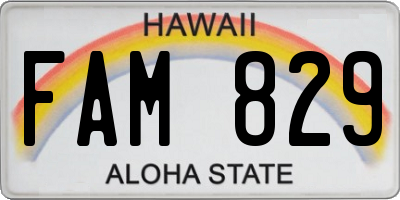 HI license plate FAM829