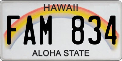 HI license plate FAM834