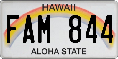 HI license plate FAM844