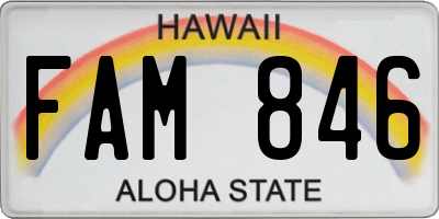 HI license plate FAM846