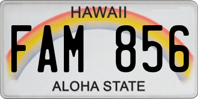 HI license plate FAM856