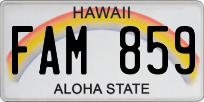 HI license plate FAM859