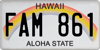 HI license plate FAM861