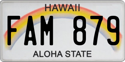HI license plate FAM879