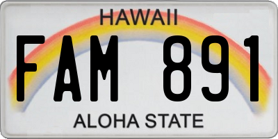 HI license plate FAM891