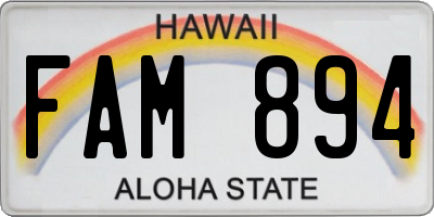 HI license plate FAM894
