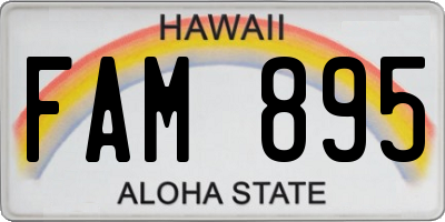 HI license plate FAM895