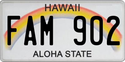HI license plate FAM902