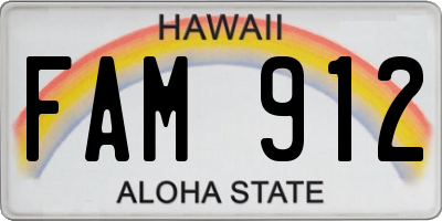 HI license plate FAM912