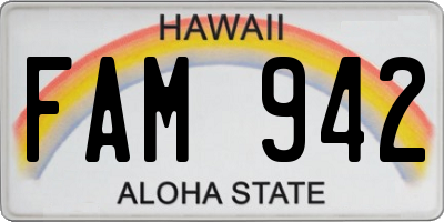 HI license plate FAM942