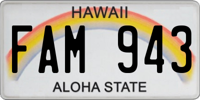 HI license plate FAM943