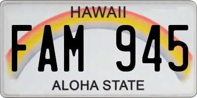 HI license plate FAM945