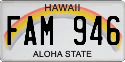 HI license plate FAM946