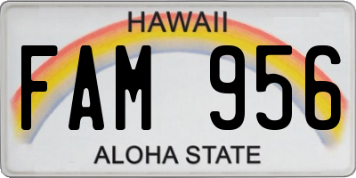 HI license plate FAM956