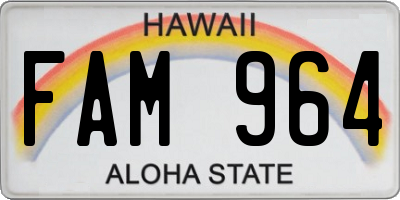 HI license plate FAM964