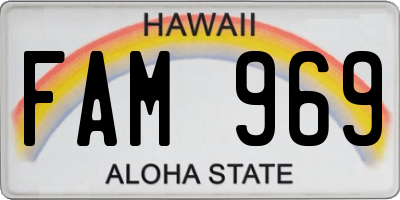 HI license plate FAM969