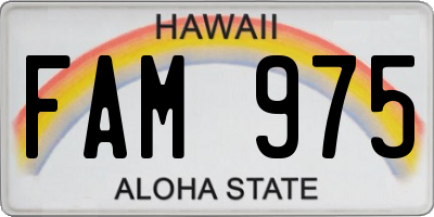 HI license plate FAM975