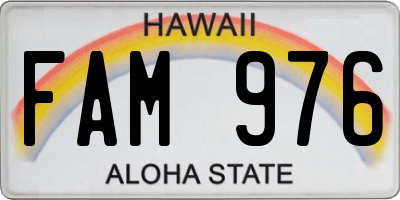 HI license plate FAM976