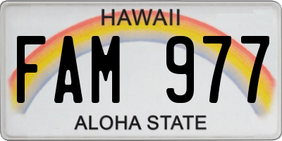 HI license plate FAM977