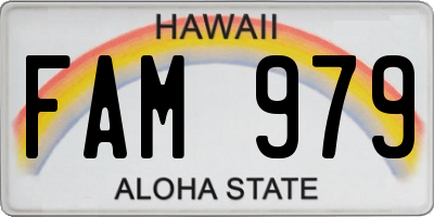 HI license plate FAM979
