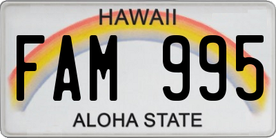 HI license plate FAM995