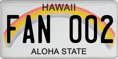 HI license plate FAN002