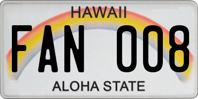 HI license plate FAN008