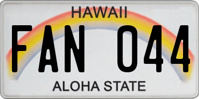 HI license plate FAN044