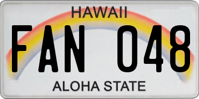 HI license plate FAN048