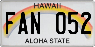 HI license plate FAN052