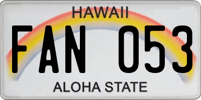 HI license plate FAN053