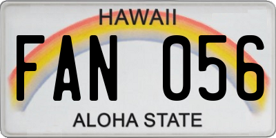 HI license plate FAN056