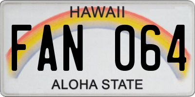 HI license plate FAN064
