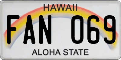 HI license plate FAN069