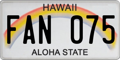 HI license plate FAN075