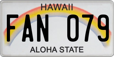 HI license plate FAN079