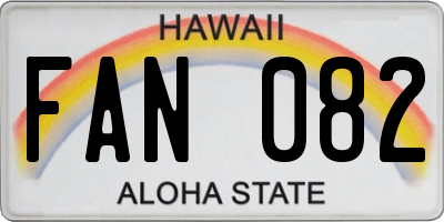 HI license plate FAN082