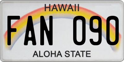 HI license plate FAN090