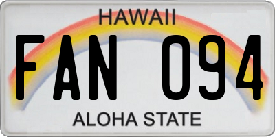 HI license plate FAN094