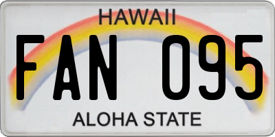 HI license plate FAN095