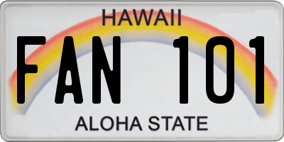 HI license plate FAN101
