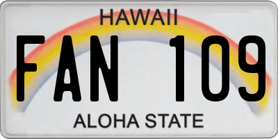 HI license plate FAN109
