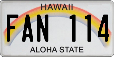 HI license plate FAN114
