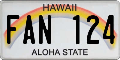 HI license plate FAN124